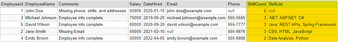 Parse Skills JSON Array with OPENJSON() and OUTER APPLY